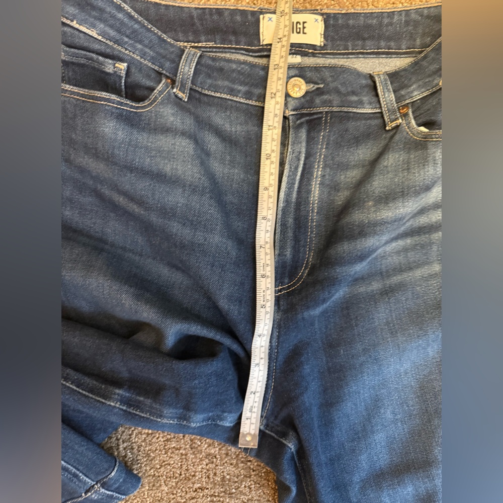 Paige Anessa Wide Leg Jeans Cropped Dark Denim Jean Size 32 - Picture 10 of 12